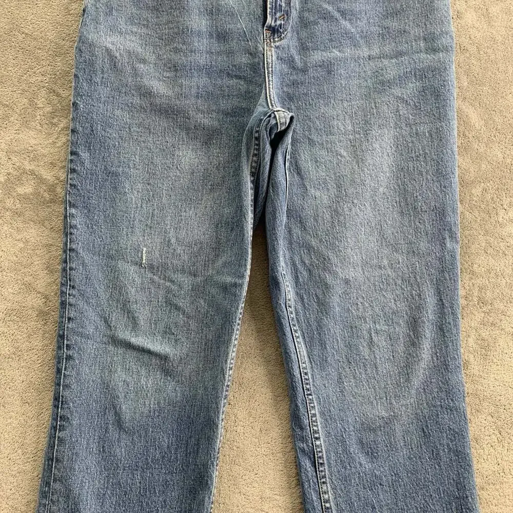 Abercrombie & Fitch 90s Straight Ultra High Rise Jeans Womens 32 14R Blue Denim